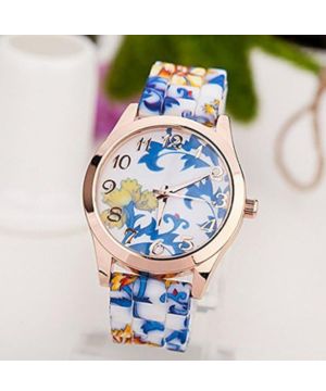 Genérico para Mujer, cinturón de, Reloj Unisex con Flores, Reloj Giratorio de Moda Resistente al Agua para Mujer