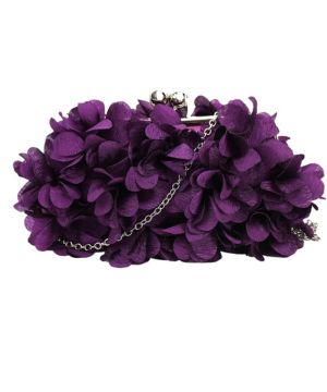 MEGAUK Bolso elegante para mujer, diseño de flores, de seda, con cadena, diseño de Kisslock