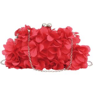 Bolso elegante para mujer, diseño de flores, de seda, con cadena, diseño de Kisslock
