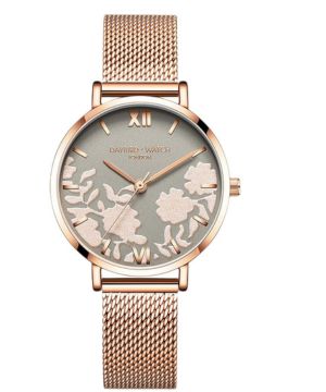 RORIOS Mujer Relojes de Pulsera Impermeable Cuarzo Analogico Relojes Mesh Correa en Acero Inoxidable Moda Flor