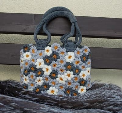 bolsos de flores crochet