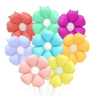 Globos de Margaritas de Aluminio, 8 Piezas Globos de Flores Colores, Globos de Cumpleaños Margaritas, Globos en Forma de Flores