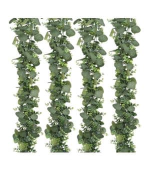 Guirnaldas Artificiales de Hojas de Eucalipto de Color Verde para Colgar Plantas para Decoración de Pared