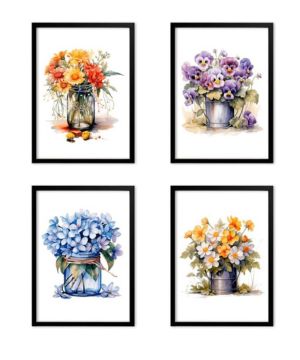 Soul Art Graphics Laminas decorativas flores (M02, 4A4)