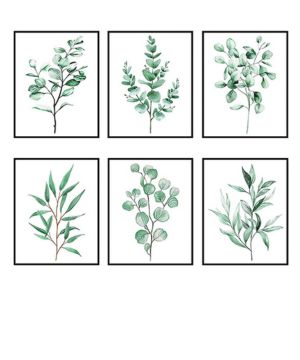 quiodok 6 Piezas Posters Exposición de Arte Laminas Decorativas Pared Cartel de Flores de Plantas Decoración de Paredes