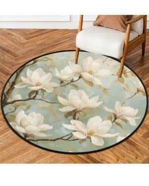 Alfombras redondas de 3 pies para sala de estar, dormitorio, guardería, alfombra circular lavable, alfombra antideslizante