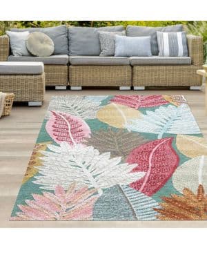 Teppich-Traum Alfombra para Interior y Exterior Alfombra para Dormitorio Terraza Balcón Flores en Forma Rectangular 160 x 230 cm