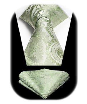 HISDERN Paisley Floral Corbatas de Hombre Modernas Corbata y Pañuelo de Bolsillo a Juego Clasica para Boda Fiesta Business