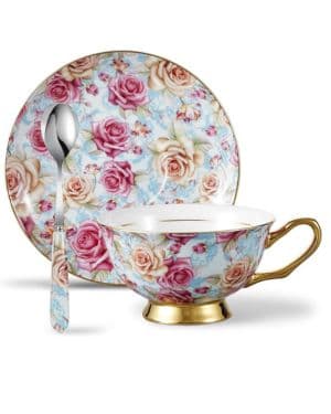 Panbado Juego de Tazas de Café de China de Hueso, 200ml, Tazas de Café de Porcelana Blanca y Translúcida Vajilla de Té