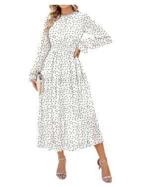 GRACE KARIN Vestido largo de gasa para mujer, elegante, de manga larga, con líneas A, bohemio, para primavera y verano