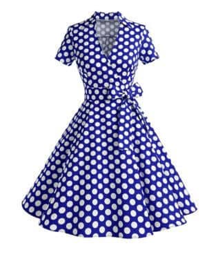 Timormode Mujer A-Línea Manga Corta Retro 1950s Vintage Prom Vestidos