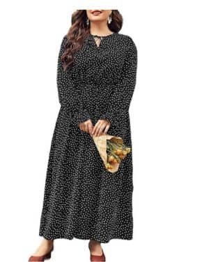 Vestido Manga Larga Corta Mujer Talla Grande Casual Invierno Verano Vestidos Elegante Vestido Largo hasta la Rodilla