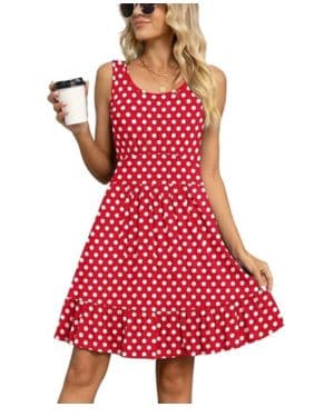 Yommay Vestidos de verano para mujer, sin mangas, hasta la rodilla, elegante, casual, vestido midi de playa