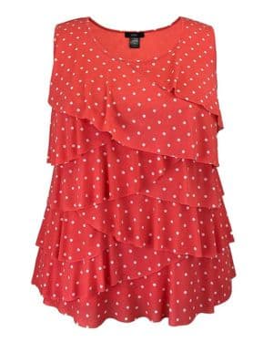 LEEBE Mujer Talla Grande - Blusa de Volantes con Mangas Cortas (1XL-5XL)