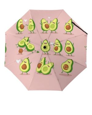 Cmagnifico Paraguas plegable, divertido paraguas de aguacate, paraguas de viaje resistente al viento Manual