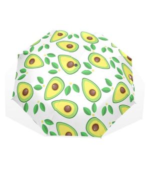 Paraguas Aguacate Fruta Hojas Patrón a prueba de viento 3 veces Paraguas para mujeres hombres niñas Unisex Ultraligero