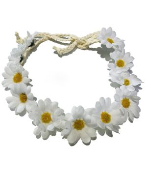 3 diademas ajustables de margaritas blancas, corona de girasol, corona de pelo floral bohemio para fiesta, novia, boda