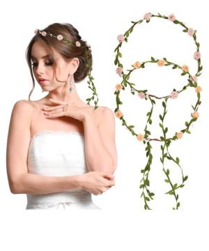 BETESSIN Diadema de Corona de Flor, Diadema Boda Guirnalda Flores, Diadema Floral de Guirnalda, Diadema Bohemia Flores