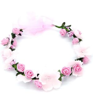 Corona de Flores, Tocado de Guirnalda Flor de Simulación Diadema de Corona para Niñas Diadema para Sombrero