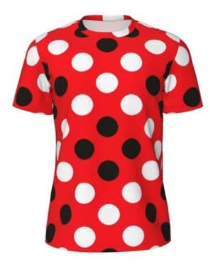 AYYQWE Camisetas ligeras de verano con estampado de lunares rojos y blancos para hombre, ventiladas, reuniones al aire libre