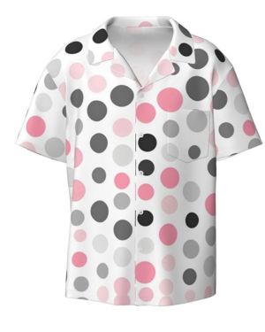 Camisa de manga corta con estampado de lunares para hombre, camisa de manga corta con botones para hombre, camisas casuales