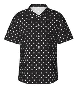 Kfjghhl Camisa hawaiana de manga corta con patrón de lunares blancos para hombre, estilo informal, para verano, playa, fiesta