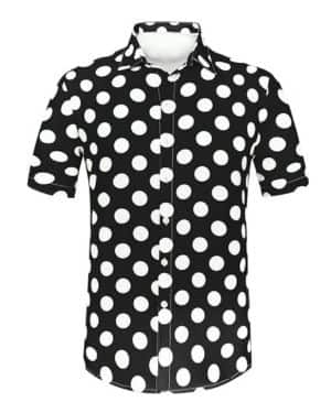 Lars Amadeus Camisa de Lunares de Verano para Hombre, Camisas Hawaianas con patrón de Manga Corta y Botones