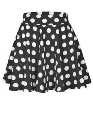 JOPHY & CO. Falda Midi Plisada versátil con Cintura elástica para Mujer, Lunares Cortos Negros, XXL