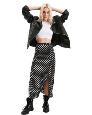 Trendyol Falda de Lunares Negros Mujer