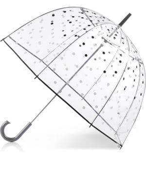 Totes Paraguas de burbujas transparente para mujer, lunares blancos y negros, talla única