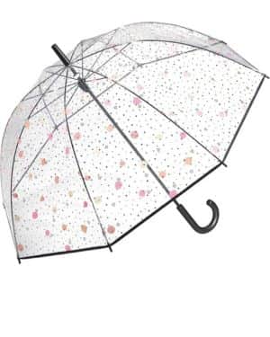 happy rain Paraguas de campana transparente lunares