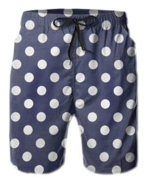 Bañador con diseño de Lunares para Hombre, Color Azul Marino, de Secado rápido, para Verano, Surf, Playa, con cordón de Bolsillo