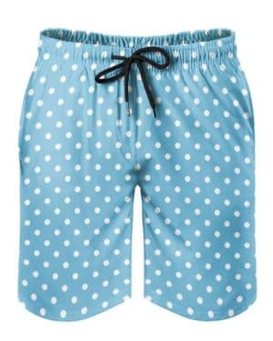 Bañador de Lunares para Hombre, Pantalones Cortos de Playa de Secado rápido con Forro de Malla y Bolsillos, Pantalones Cortos de baño a la Moda