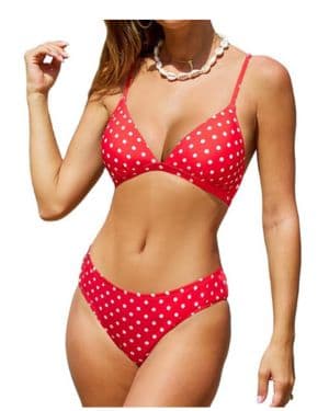 CUPSHE Conjunto de Bikini Top Triangular Tanga Traje de Baño de Dos Piezas