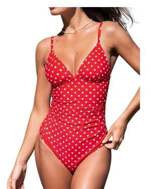 CUPSHE Traje de baño de una pieza para mujer, escote en V profundo, correas ajustables
