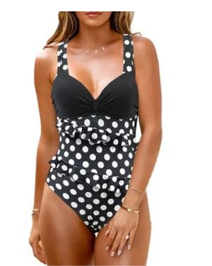 JFAN Bañadores Mujer Trajes de Baño de Una Pieza Push Up Bikini Bandeau con Volantes