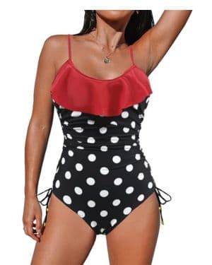 Trajes de Baño Mujer Volantes Ropa de Baño Mujer Fruncido Traje de Baño de Una Pieza control barriga